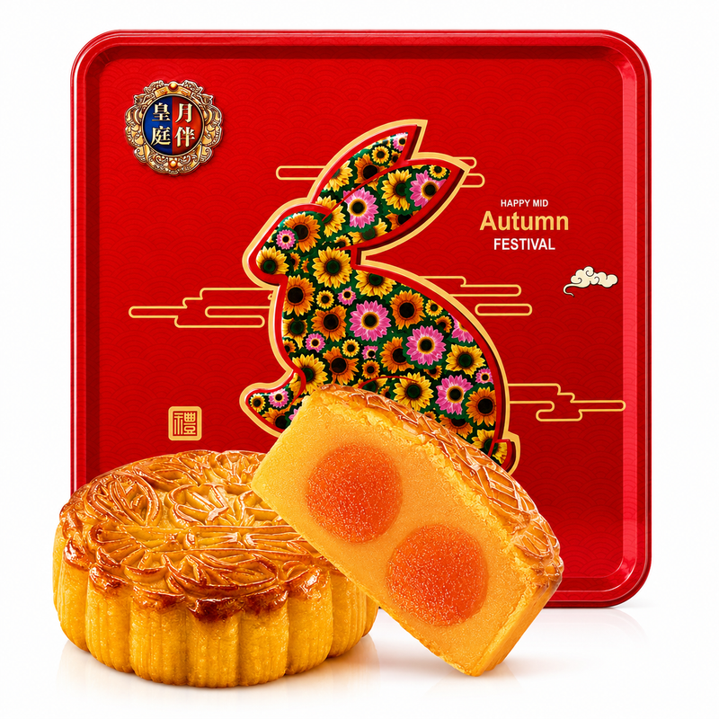 YB Hong Kong Yue Ban Huang Ting Double Yolk White Lotus Seed Paste Mooncake 750g