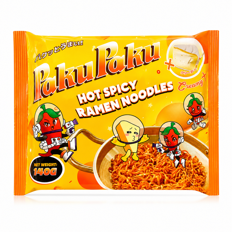 Paku Paku Instant Noodle Creamy Cheese 韩式奶酪味干拌面 140克