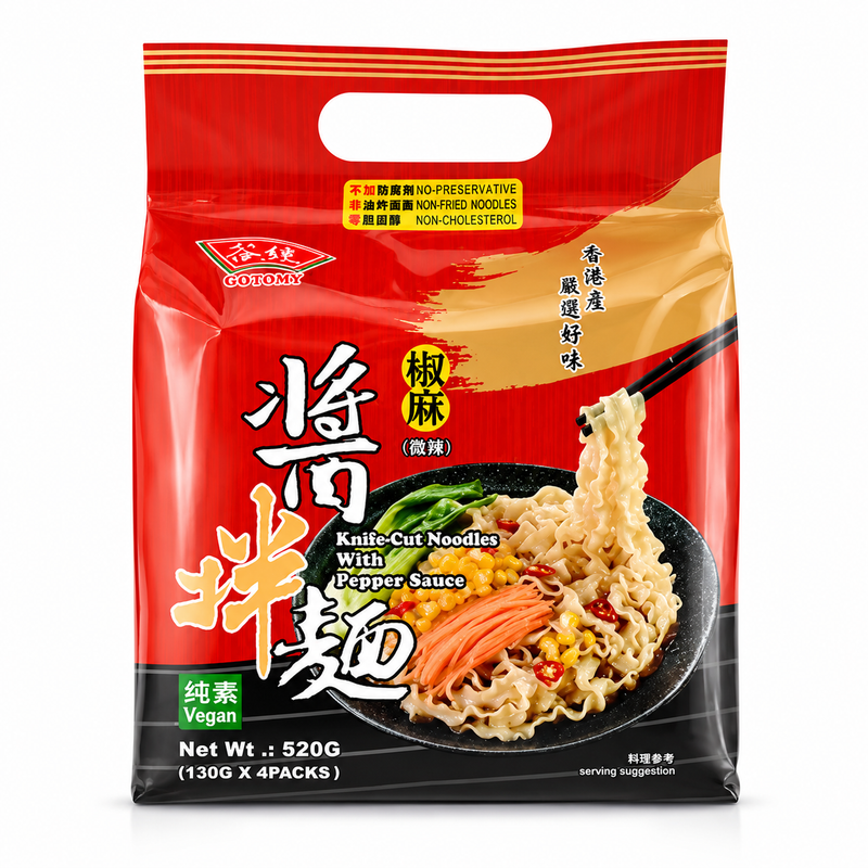 GU TONG Snabbnudlar med Sichuanpeppar 4-pack 520g