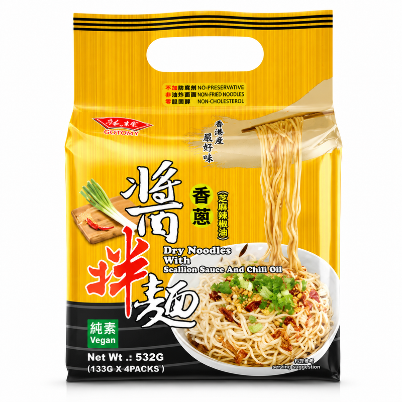 GU TONG Snabbnudlar med Schalottenlökssås 4-pack 532g