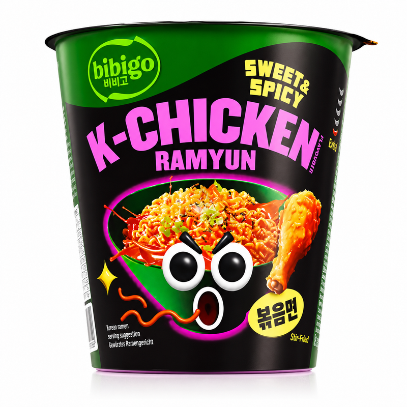 Bibigo K-Chicken Ramyun Sötstark Kycklingsmak 97,5g