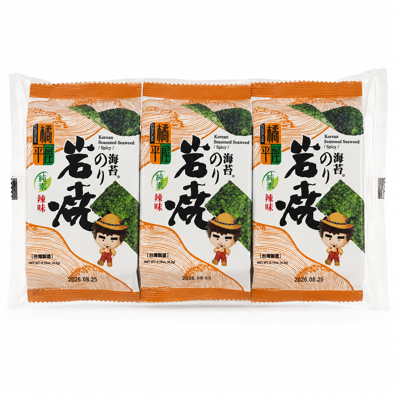 Gurume Kryddade Sjögräs Plattor med Chili Smak 3*4.2g