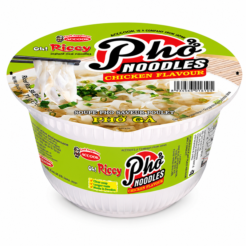 Acecook Oh Ricey Risnudlar med Kycklingsmak 71g