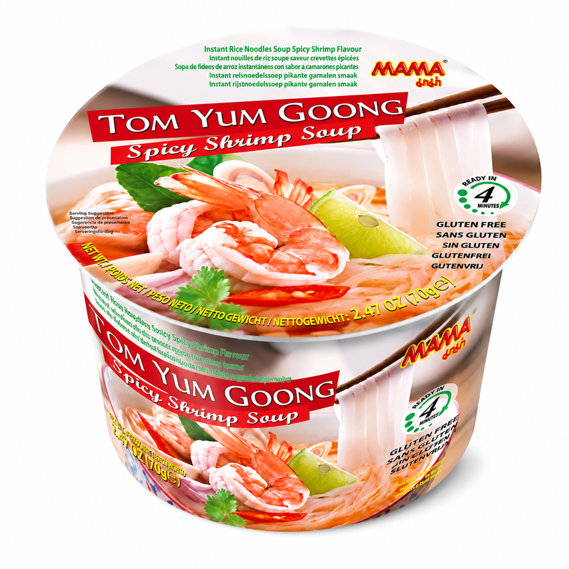 Mama Instant Risnudlar med Tom Yum Räksmak 70g