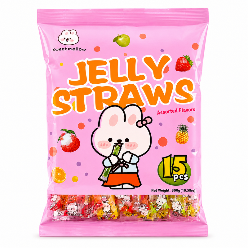 Sweet Mellow Blandade Jellyfruktstänger med Fruktsmak 300g