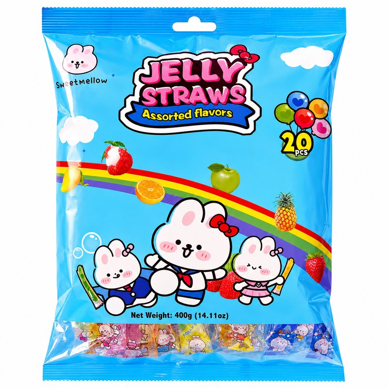 Sweet Mellow Blandade Jellyfruktstänger med Fruktsmak 400g