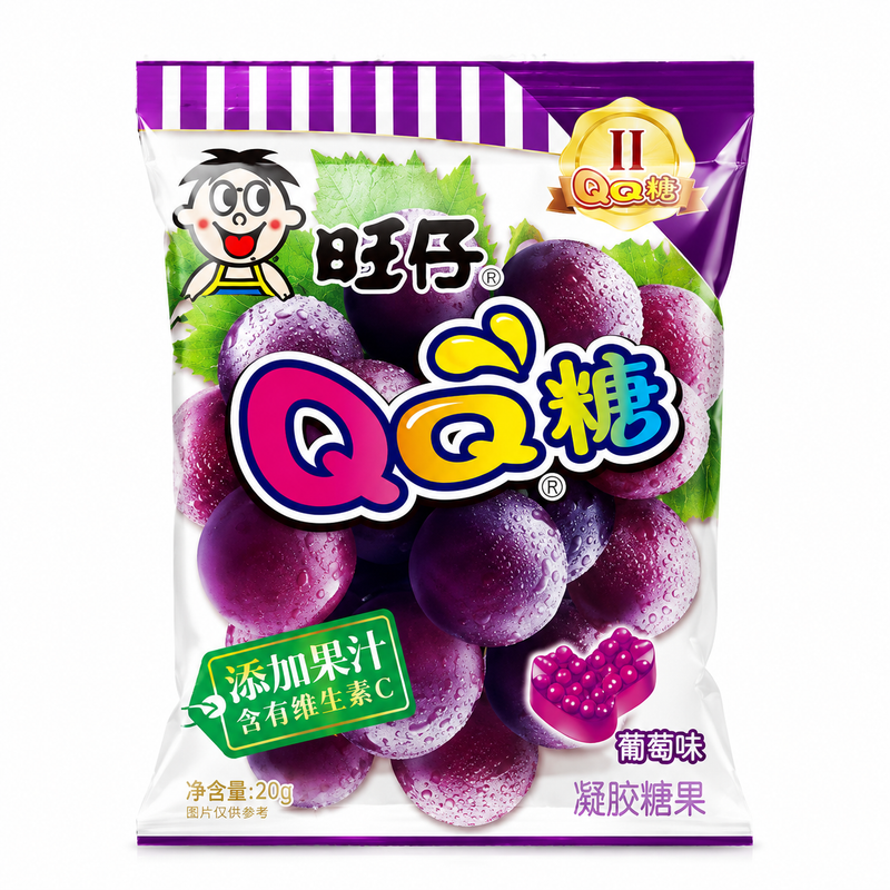Want Want QQ Gummigodis med Druvsmak 70g
