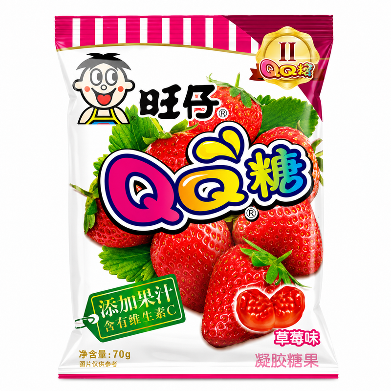 Want Want QQ Gummigodis med Jordgubbssmak 70g