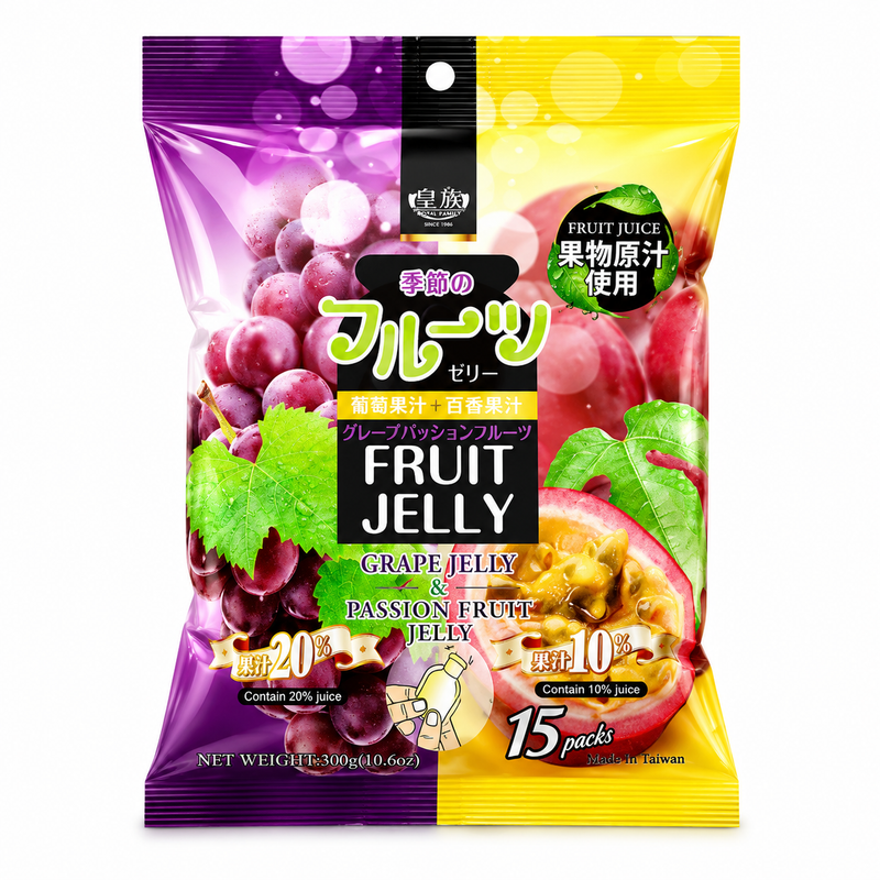 Royal Family Gelégodis med Druv- och Passionsfruktssmak 160g