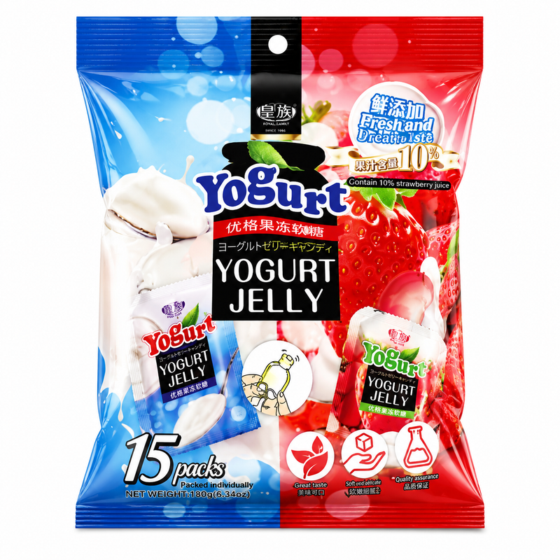 Royal Family Gelégodis med Jordgubbs och Yoghurtsmak 300g