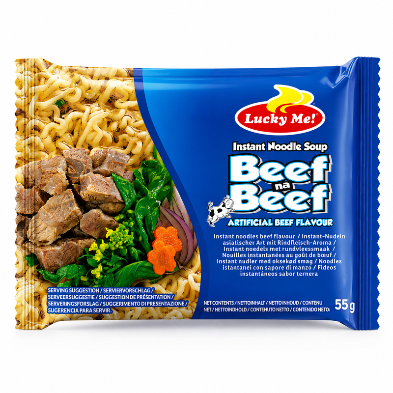 Lucky Me! Snabbnudlar med Nötköttssmak 70 g
