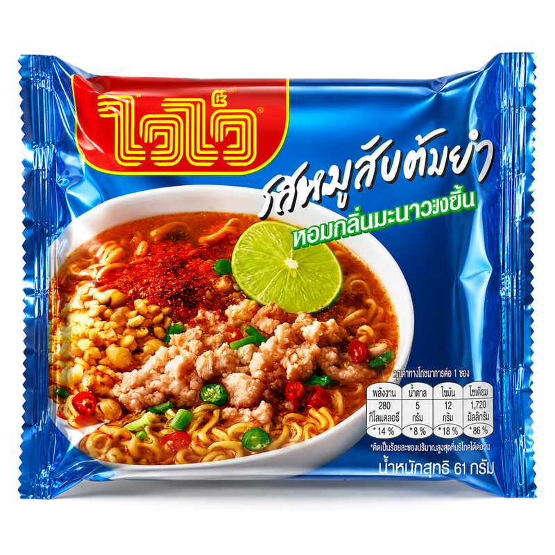 Wai Wai Snabbnudlar Tom Yum Fläsksmak 60g