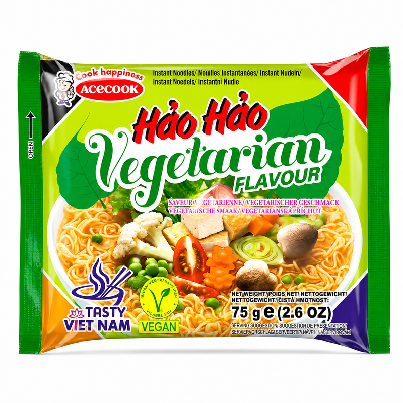 Acecook Hao Hao Snabbnudlar Vegetarisk Smak 75g