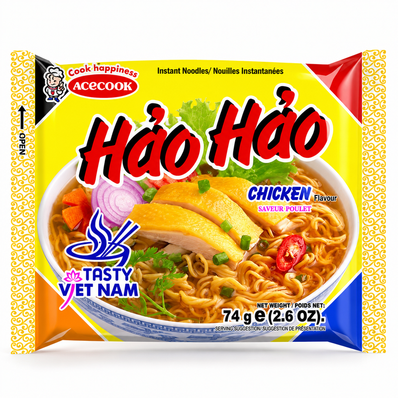Acecook Hao Hao Snabbnudlar Kycklingsmak 74g