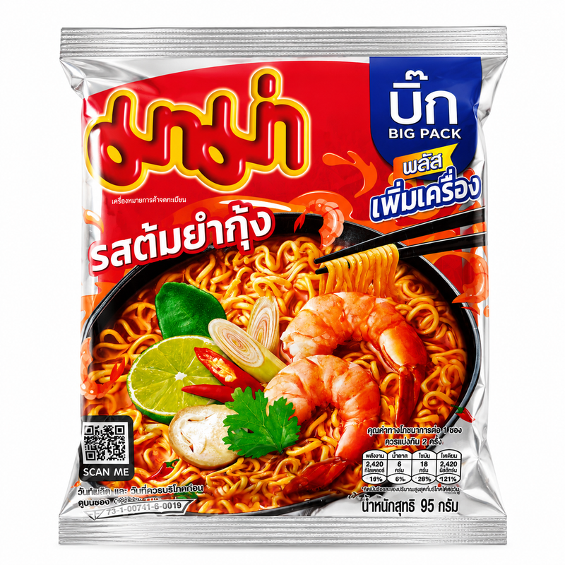 Mama Tom Yum Räknudlar Storpack 95g