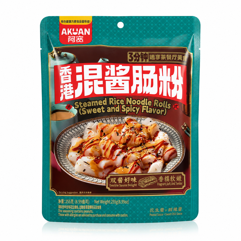 A-Kuan Hongkong Ångade Risnudelrullar med Söt & Stark Sås 255g