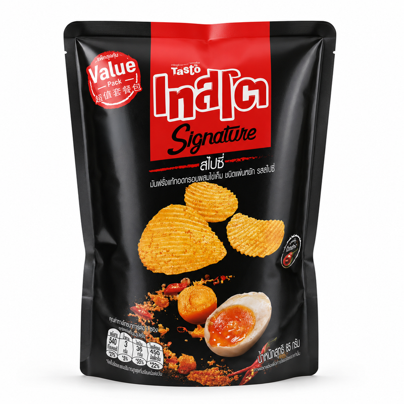 Tasto Potatischips Saltat Ägg Stark Smak 90g