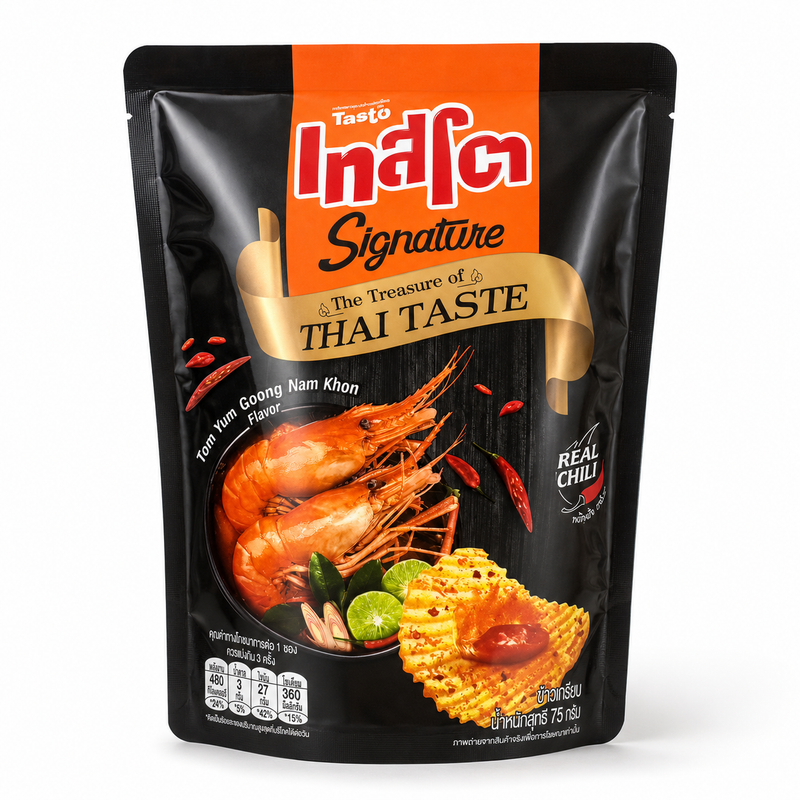 Tasto Signature Räfflade Potatischips Krämig Tom Yum med Räkor 90g