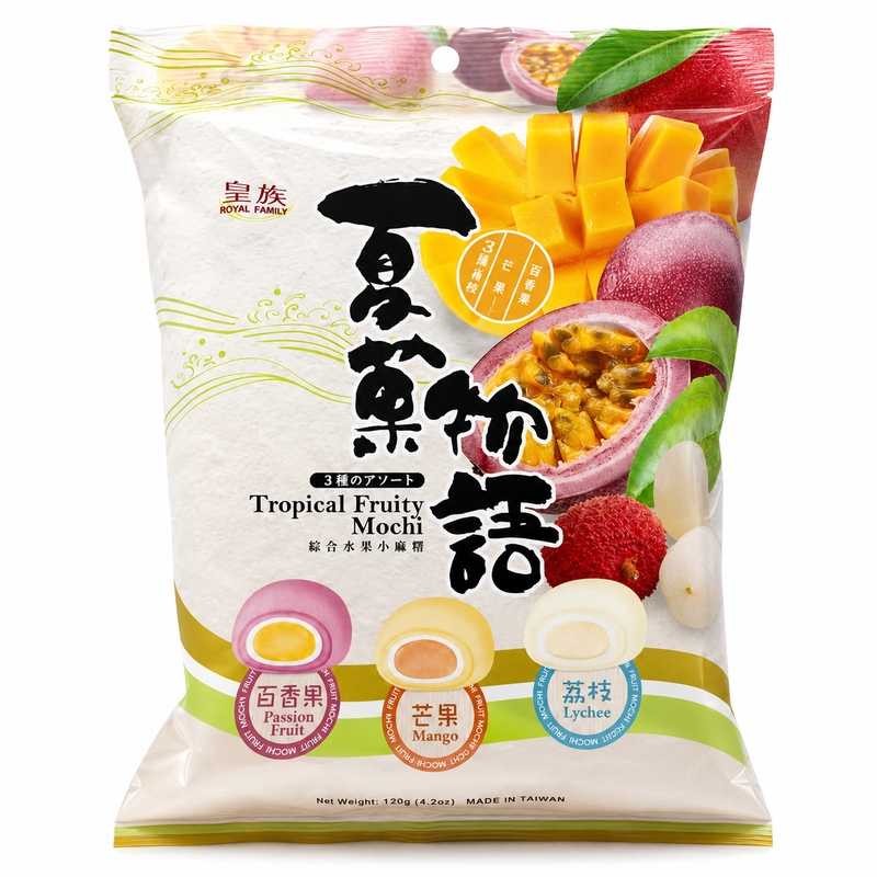 Royal Family Tropical Fruity Mochi 皇族综合水果小麻糬 120克
