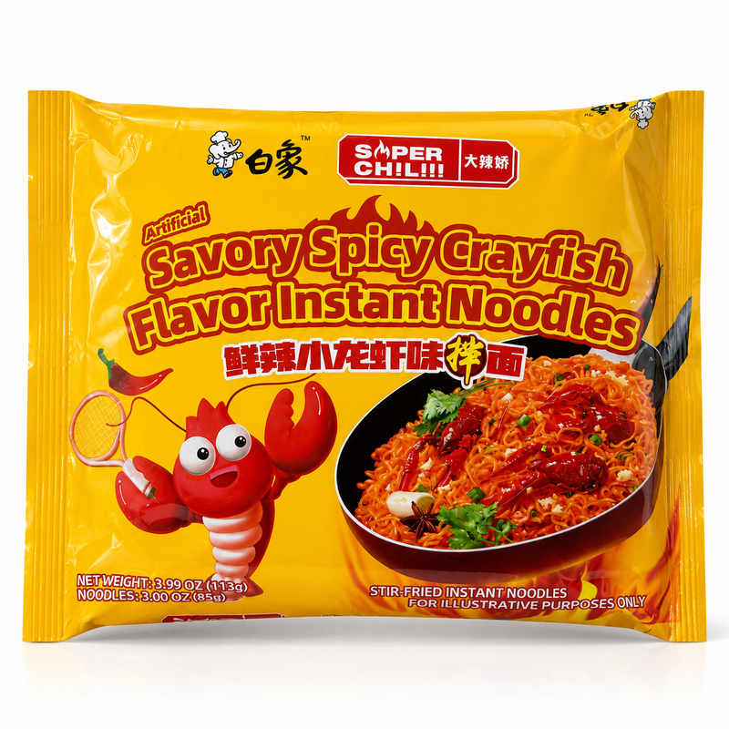Bai Xiang Woknudlar med Kryddig Smak av Kräfta 113g