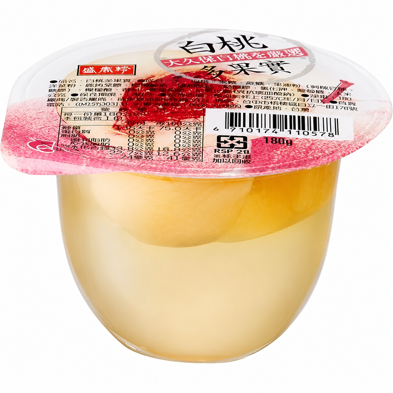 Sheng Xiang Zhen Persikogelé med Fruktbitar 180g