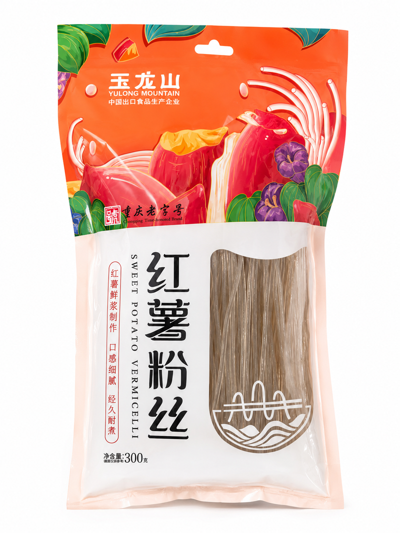 Yulong Mountain Sötpotatisglasnudlar Tunna 300g