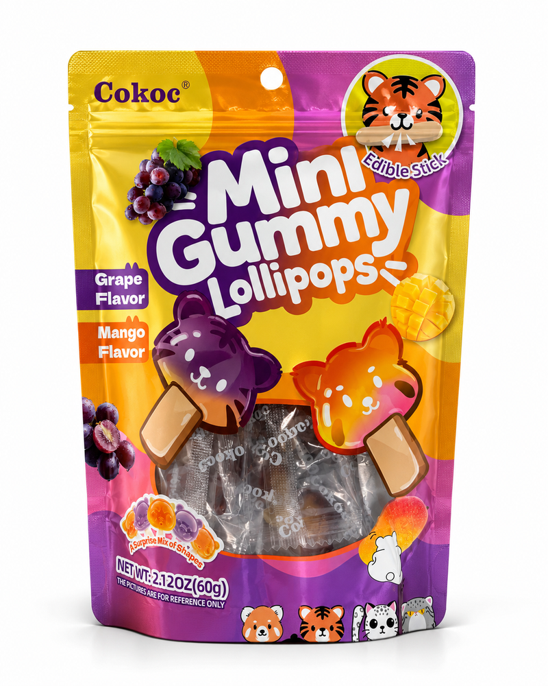 Cokoc Mini Grape & Mango Gummy Sticks 60g