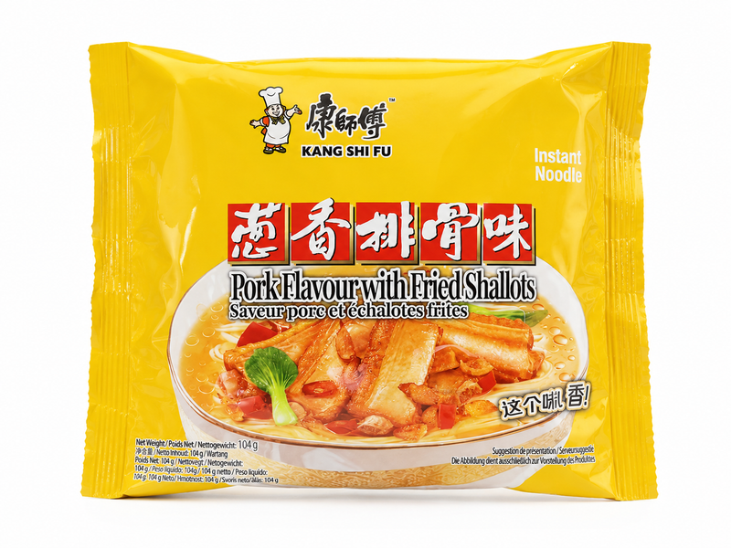 Kang Shi Fu Instantnudlar med fläsksmak och friterad schalottenlök 104 g