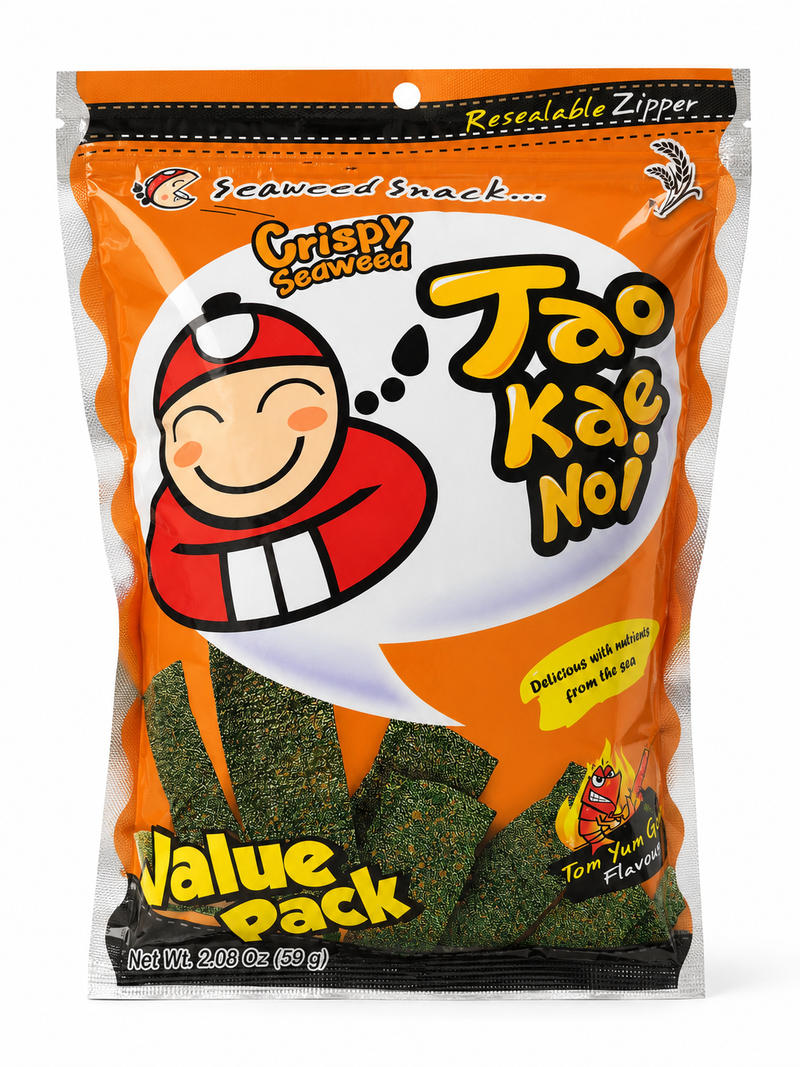 Tao Kae Noi Krispigt Sjögrässnacks Tom Yum Goong 59g