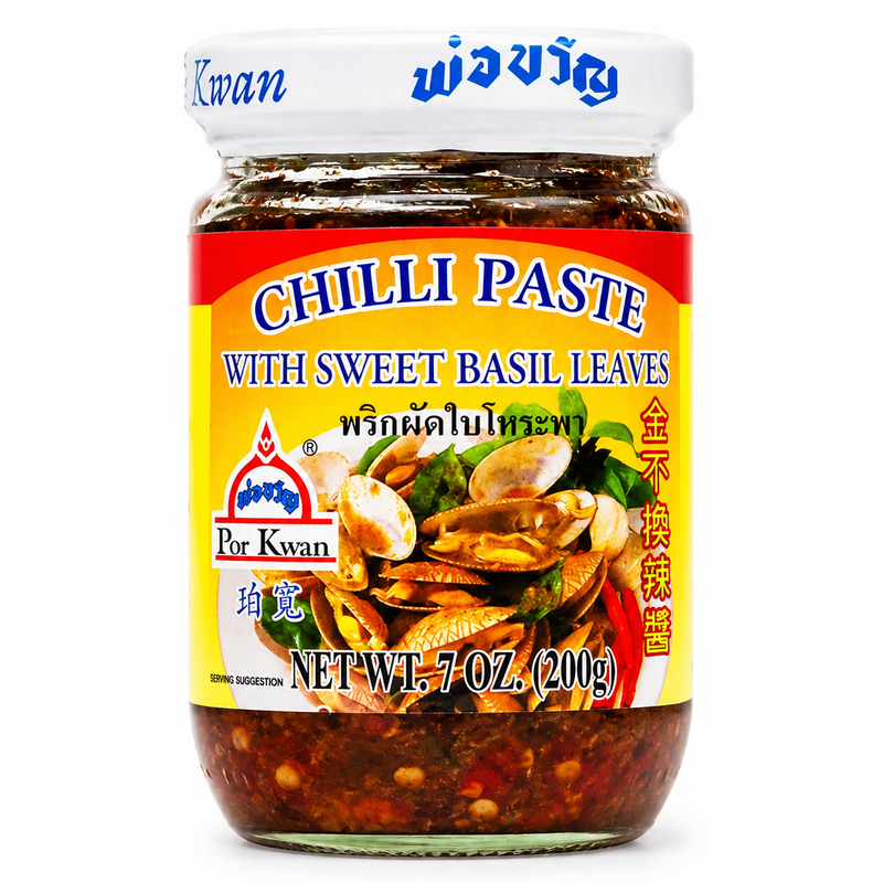 Por Kwan Chili Paste med Söt Basilika 200g