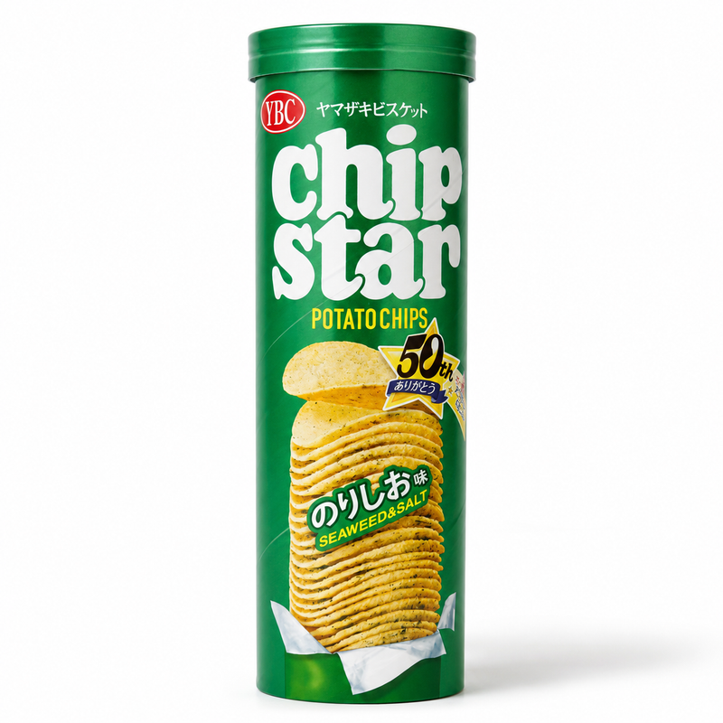 YBC Chip Star Potatischips med Havssalt & Sjögräs 105g