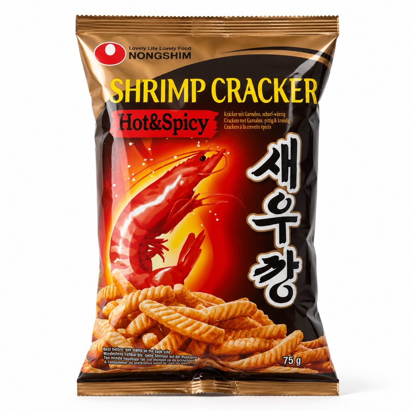 Nongshim Shrimp Flavoured Cracker Hot & Spicy 农心虾条香辣味 75g