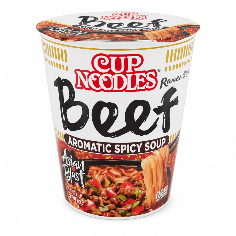 Nissin Cup Noodles Beef – Stark Nötköttssoppa 64g
