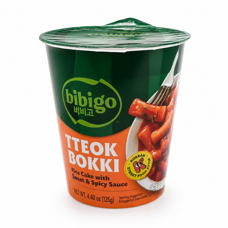 Bibigo Tteokbokki Riskakor med Söt & Stark Sås Cup 125g