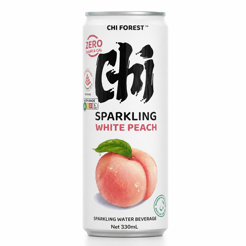 Chi Forest Sparkling White Peach Sockerfri Kolsyrad Dryck 330ml