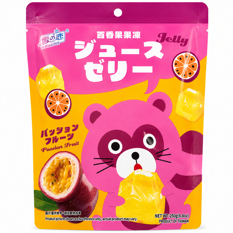 Yuki & Love Passionsfruktsgelé (Tvättbjörn) 250g
