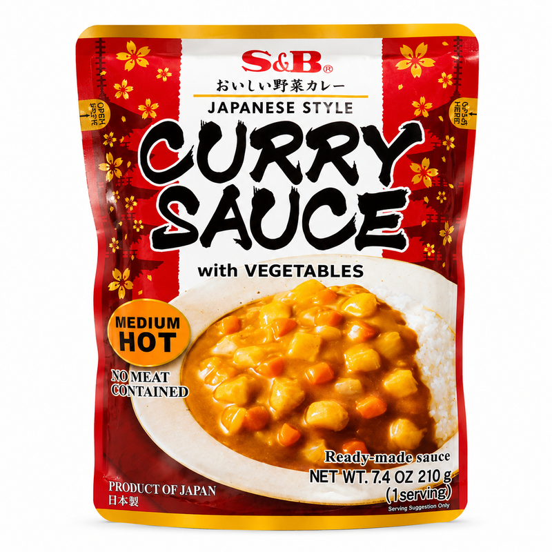 S&B Japansk Currysås med Grönsaker Medium Stark 210g