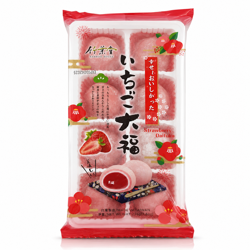 Bamboo House Fruktig Jordgubbsmochi 216g