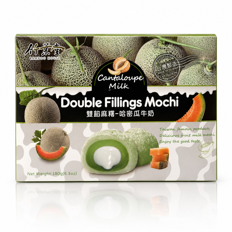 Bamboo House Mochi med Dubbel Fyllning – Cantaloupemelon & Mjölk 180g