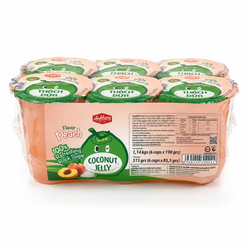ANHHONG Kokosgelébägare persikosmak 6 packs