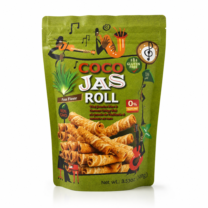 Coco Jas Krispiga kokos- och jasminrisrullar med pandansmak 100g