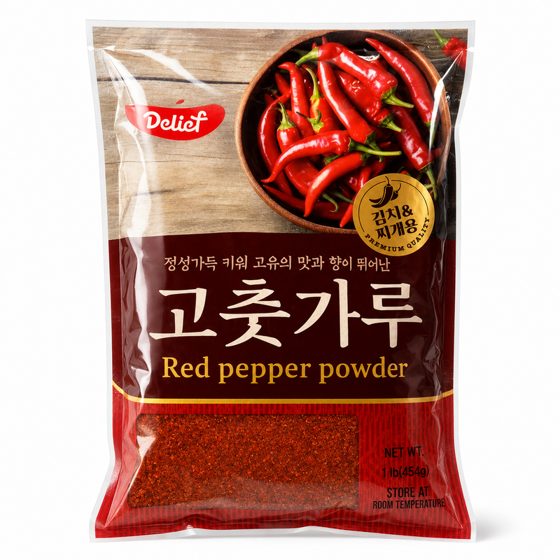 Delief Koreanskt rött chilipulver Gochugaru 454g