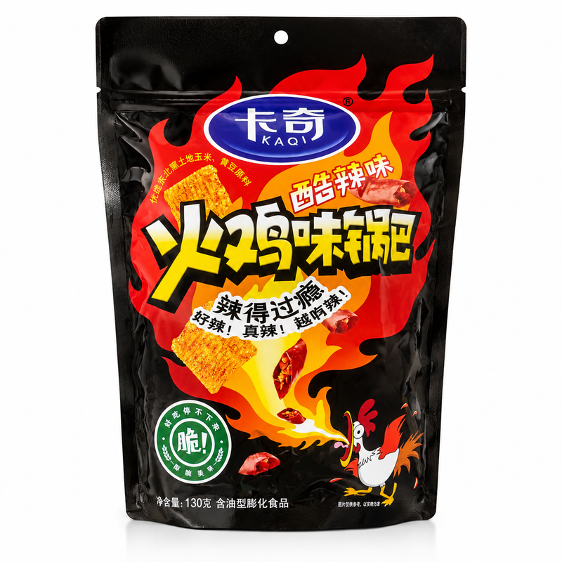 Kaqi Krispiga Guoba-snacks med stark kycklingsmak 130g