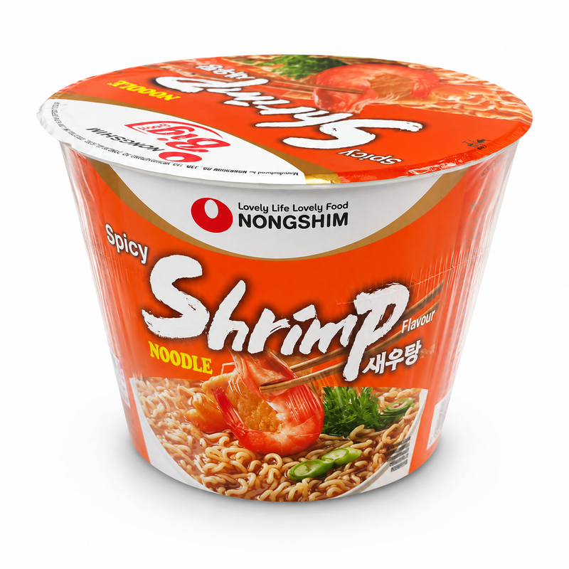 Nongshim Big Bowl snabbnudlar med stark räksmak 115g