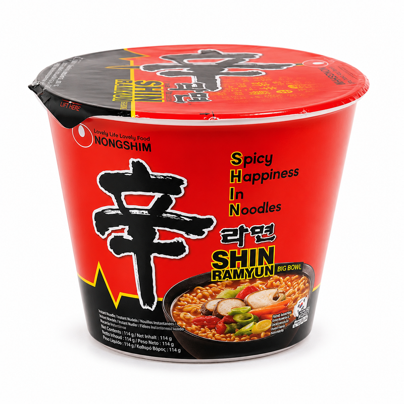 Nongshim Shin Ramyun Big Bowl starka snabbnudlar 114g
