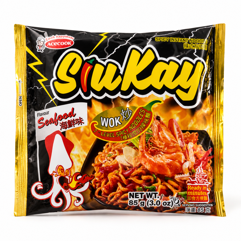 Acecook SiuKay Extra Strong Wok Noodles with Seafood Flavor 127g