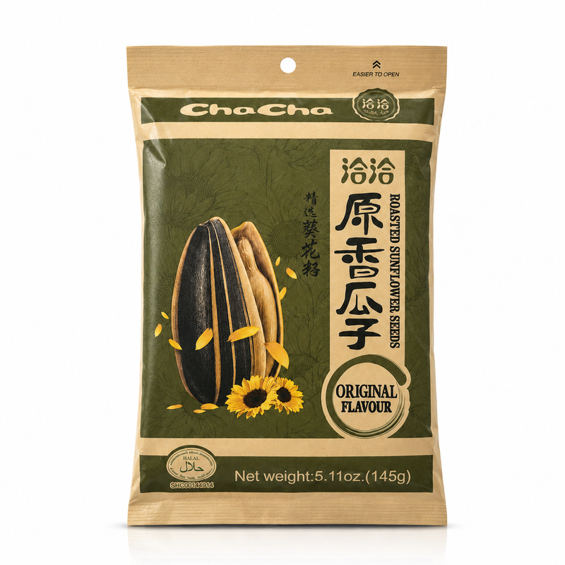 ChaCha Rostade Solrosfrön Original 145g