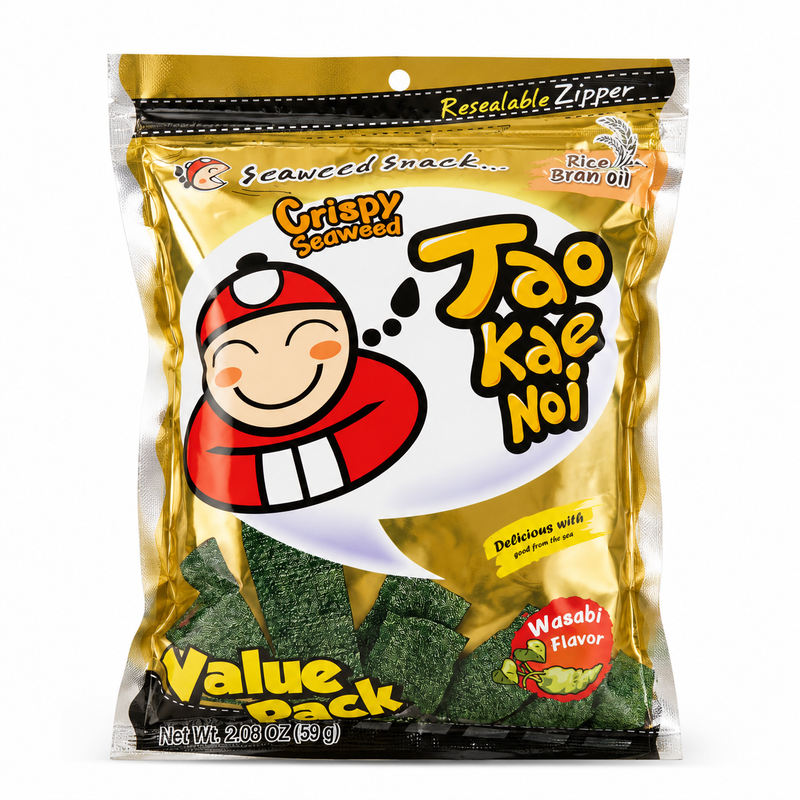 Tao Kae Noi Krispigt Sjögrässnacks med Wasabismak 59g