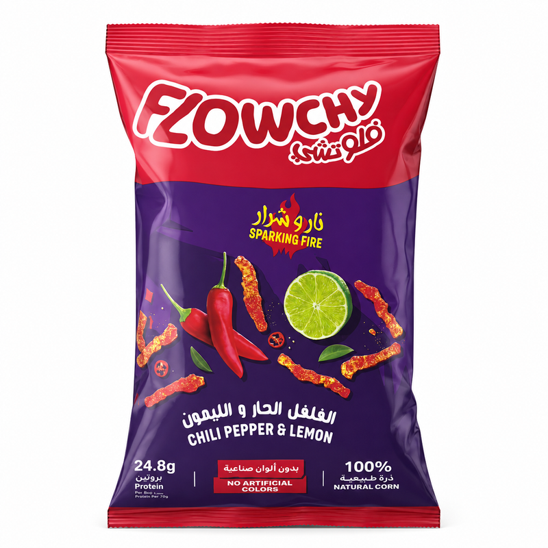 Flowchy Krispiga Majssnacks med Chili- och Citronsmak 70g