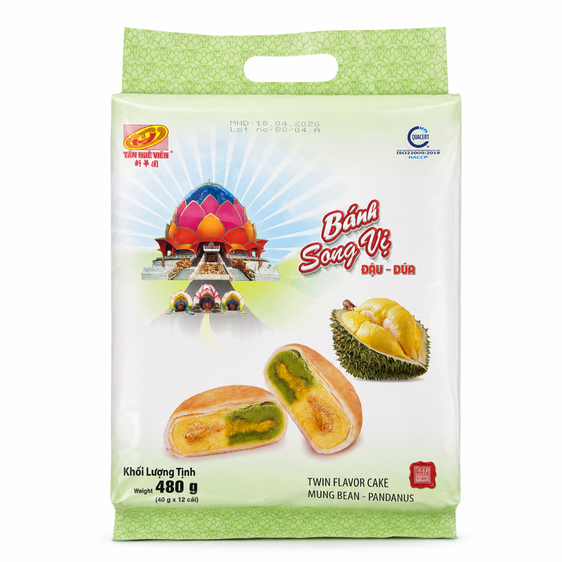 THV Durian-kaka med mungbönor och pandansmak 480g